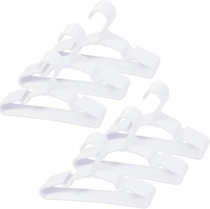 60 pcs White Baby Nursery Closet Hangers, Non-Slip Laundry Infant Pant Hanger by VIIBASE