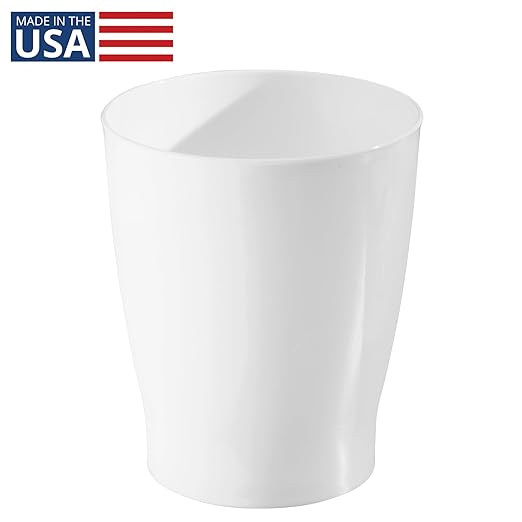 iDesign Small Round Plastic Bathroom Trash Can - Image 2