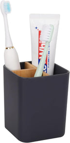 Bamboo Toothbrush Holder for Bathrooms, 3 Slots Toothbrush and Toothpaste by Heagoale