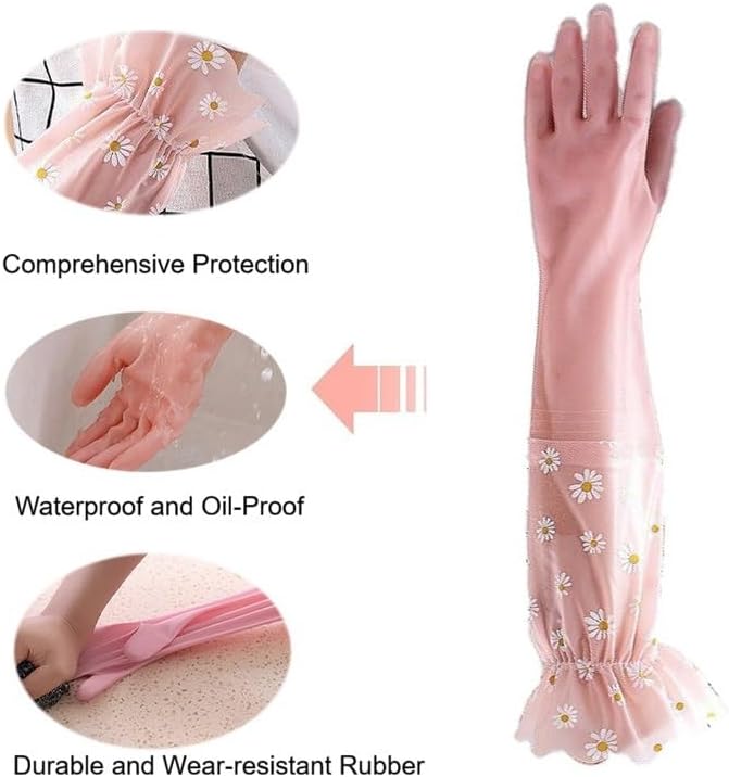 Dishwashing Cleaning Gloves Tear-Resistant Rubber Household Cleaning Gloves - Image 3