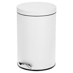mDesign 3.2 Gallon/12 Liter Round Metal Step Trash Wastebasket, Garbage - Image 8