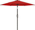 AreShark 7.5FT Patio Umbrella Table Market Umbrella with 6 Sturdy Ribs, Button Tilt/Crank Heavy-Duty Round Outdoor Umbrellas for Garden, Deck, Backyard,and Pool, Red by Unknown