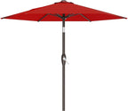 AreShark 7.5FT Patio Umbrella Table Market Umbrella with 6 Sturdy Ribs, Button Tilt/Crank Heavy-Duty Round Outdoor Umbrellas for Garden, Deck, Backyard,and Pool, Red by Unknown