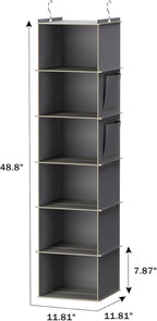 YOUDENOVA Hanging Closet Organizer, 6-Shelf Closet Hanging Storage Shelves - Image 3