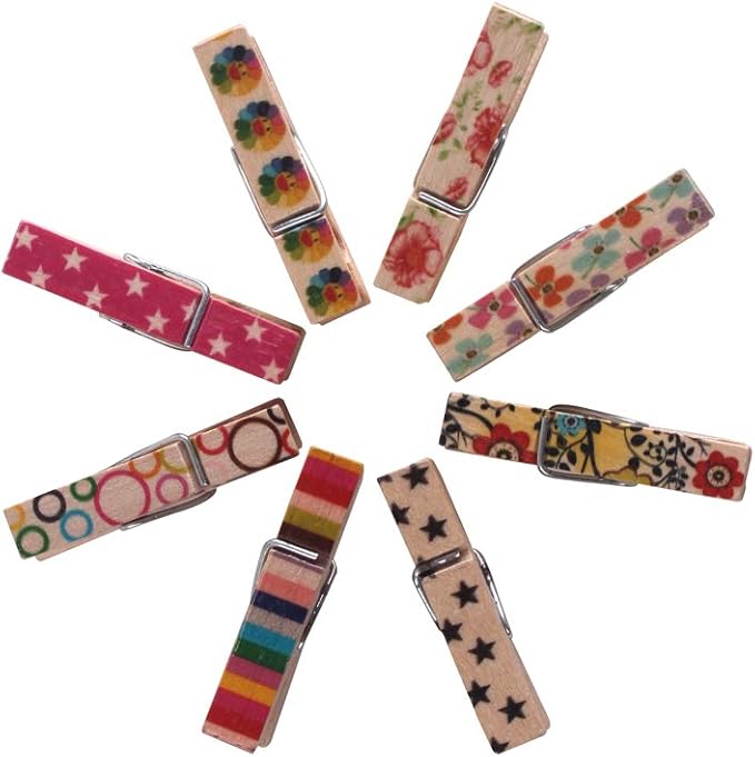 Mini Wooden Clothespins Photo Paper Peg Craft Clips, 100 Pack - Image 5