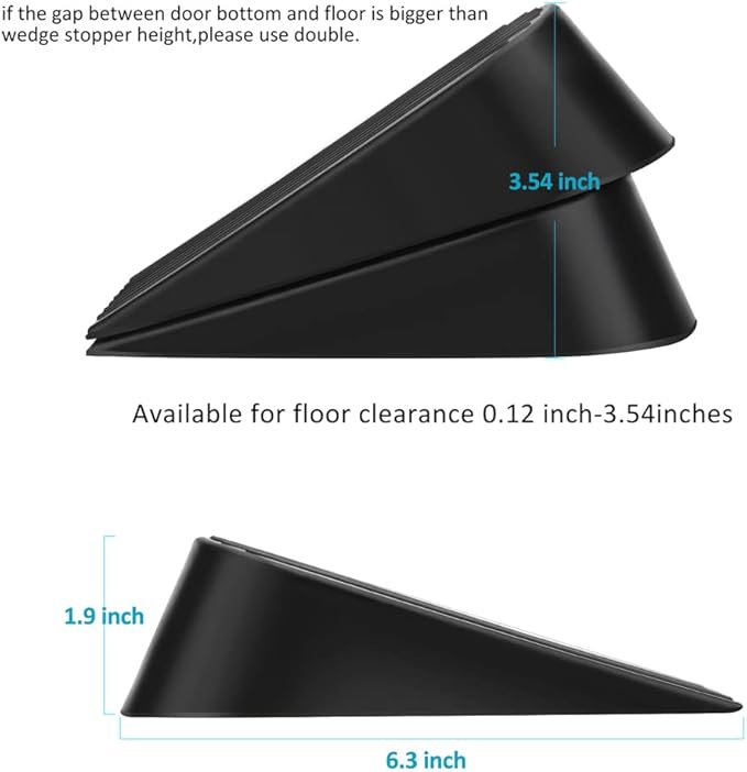 Big Door Stopper 2 Packs, Heavy Duty Wedge Rubber Door Stop Works on All Floor - Image 7