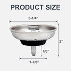 2 Pack - Kitchen Sink Strainer and Stopper Combo Basket Replacement - Image 5
