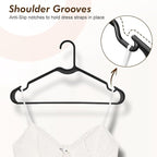 HOUSE DAY Black Plastic Hangers 60 Pack, Lightweight Clothes Hangers - Image 3