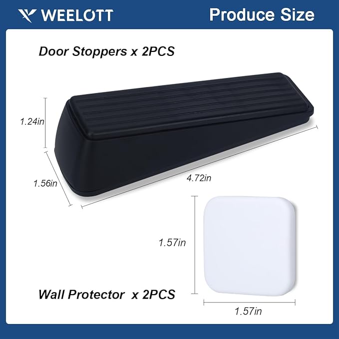 2 Pack Door Stoppers, Zinc Alloy Door Stop - Image 2