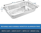 Aluminum Pans Full Size, Large Disposable Roasting & Baking Pan, Restaurants - Image 3