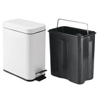 mDesign Metal Freestanding Slim Toilet Bowl Brush and Holder + Rectangle Narrow - Image 8
