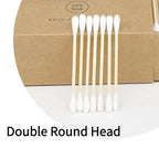 200 PCs Premium Cotton Swabs Natural Cotton Buds Biodegradable Organic Double - Image 4