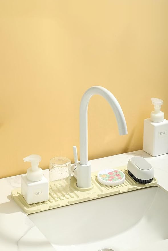 Sink Faucet Absorbing Mat, Kitchen Sink Splash Guard Longer Silicone Sink - Image 2
