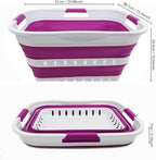 SAMMART 30L Collapsible 3 Handled Plastic Laundry Basket - Image 3