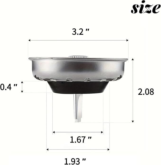 2 Pack Kitchen Sink Strainer & Stopper Combo - Image 5