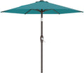 AreShark 7.5FT Patio Umbrella Table Market Umbrella with 6 Sturdy Ribs, Button Tilt/Crank, Heavy-Duty Outdoor Umbrellas for Pool, Deck, Garden and Backyard, Cerulean by Unknown