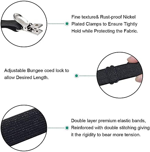 8Pcs Adjustable Bed Sheet Straps Clips, Elastic Mattress Sheet Fasteners Holder - Image 2