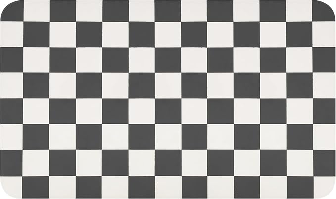 Checkered Dish Drying Mat for Kitchen Counter, Absorbent Non-Slip Coffee Mat - Image 9