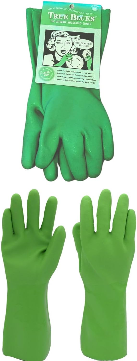 Star Kitchen & Home True Blues Ultimate Green Household Cleaning Gloves - Image 2