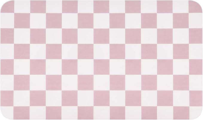 Checkered Dish Drying Mat for Kitchen Counter, Absorbent Non-Slip Coffee Mat - Image 9