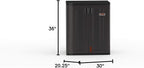 Suncast Heavy-Duty Resin Outdoor Storage Cabinet, 30" W x 20.25" D x 36" H Dark Grey Base Garage Storage Cabinet with Lockable Doors and Metal Reinforced Shelves, Made in The USA - Image 3