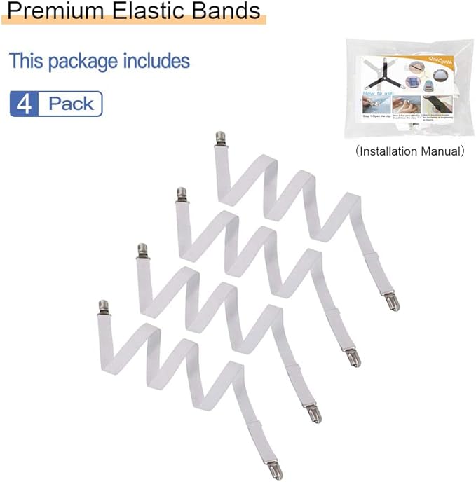 4Pcs Adjustable Bed Sheet Straps Clips, Elastic Mattress Sheet Fasteners Holder - Image 7