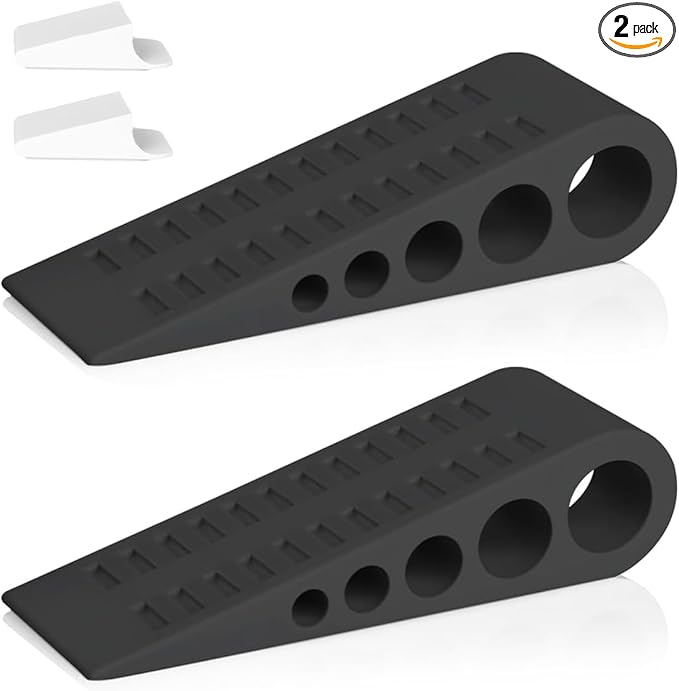 HOMOTEK 2 Pack Wedge Rubber Door Stops Door Chucks Stoppers Wall Protector by HOMOTEK