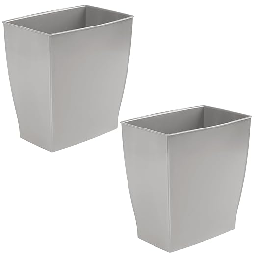iDesign Small Plastic Bathroom Trash Can, Slim Rectangle Garbage Bin - Image 8