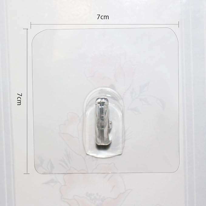 Hawsam 8PCS Clear Adhesive Sticky Wall Hooks, No Drilling Strong Waterproof - Image 7
