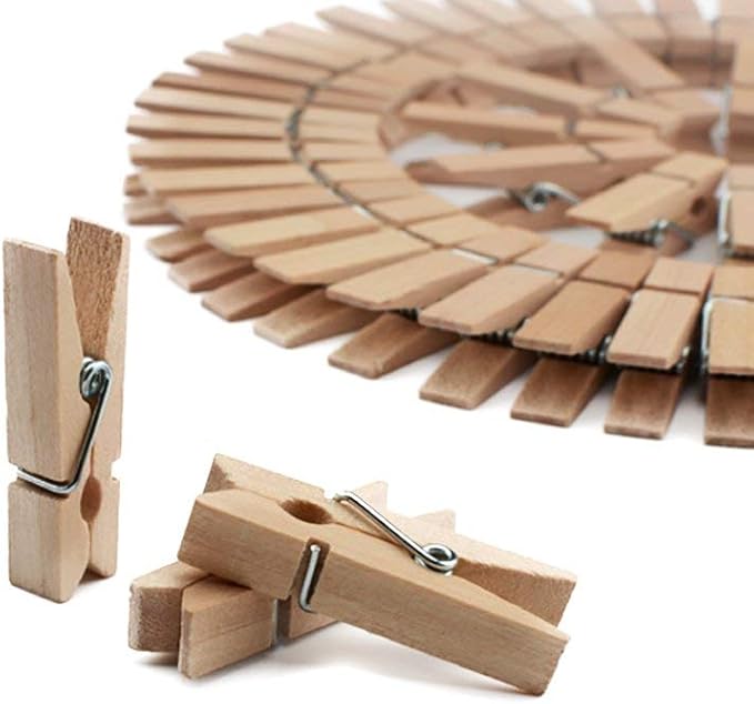 COOLAKE Wooden Clothes Pins 1.38 Inch 100 Pack Mini Photo Paper Peg Clips - Image 2