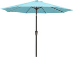 MEWAY 9ft Patio Umbrella Outdoor Table Umbrellas with Push Button Tilt and Crank, Market Umbrella 8 Sturdy Ribs for Deck, Garden, Pool and Backyard, Sky Blue by MEWAY