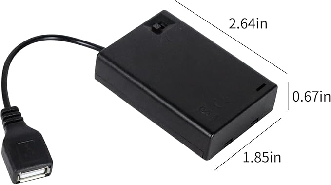 3PCS 3AA Battery Holder， USB Female Socket， 3x1.5V AA Battery Case Box Holder， - Image 2