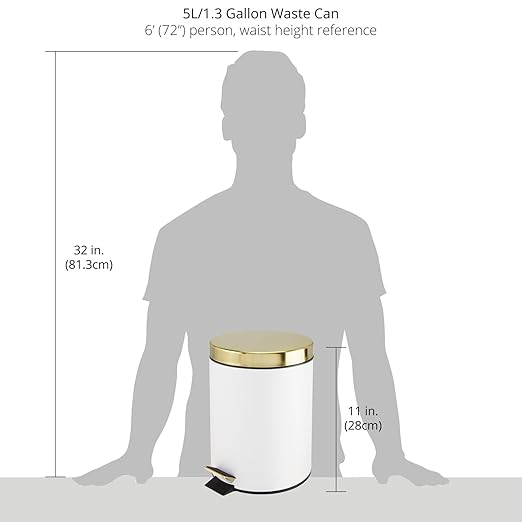 mDesign Pedal Bin — Metal Waste Bin - Image 5