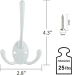IBosins 6 Pack Big Heavy Duty Three Prongs Coat Hooks Wall Mounted - Image 2