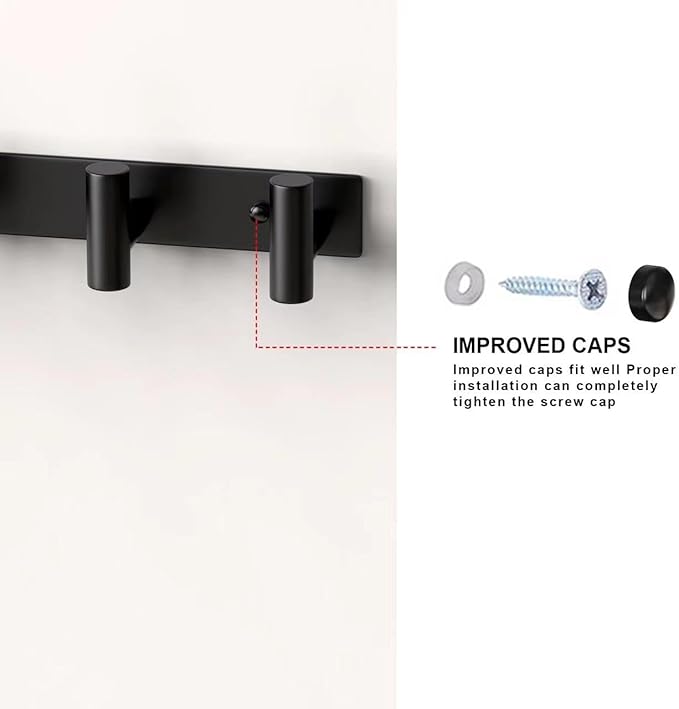 PMMASTO Coat Rack Wall Mounted, 5 "T Shaped Wall Hooks - Image 6