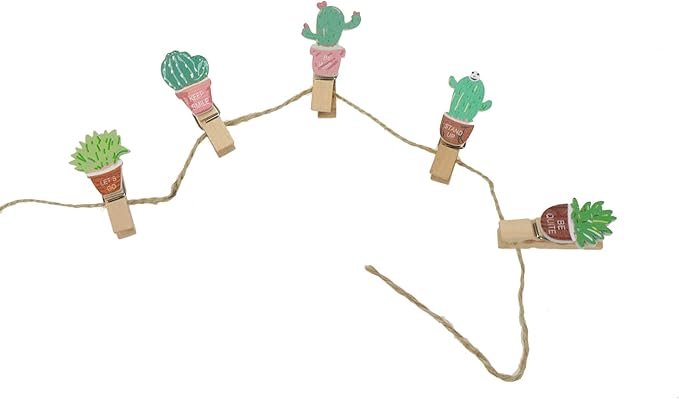 Bitray Mini Wooden Clothespins Cute Cactus Wooden Clips Multi-Function Photo - Image 5