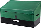 VEVOR Outdoor Storage Box, 150 Gallon Waterproof PE Tarpaulin Deck Box w/Galvanized Frame, All-Weather Protection & Portable, for Camping, Garden, Poolside, and Yard, Black & Green by VEVOR