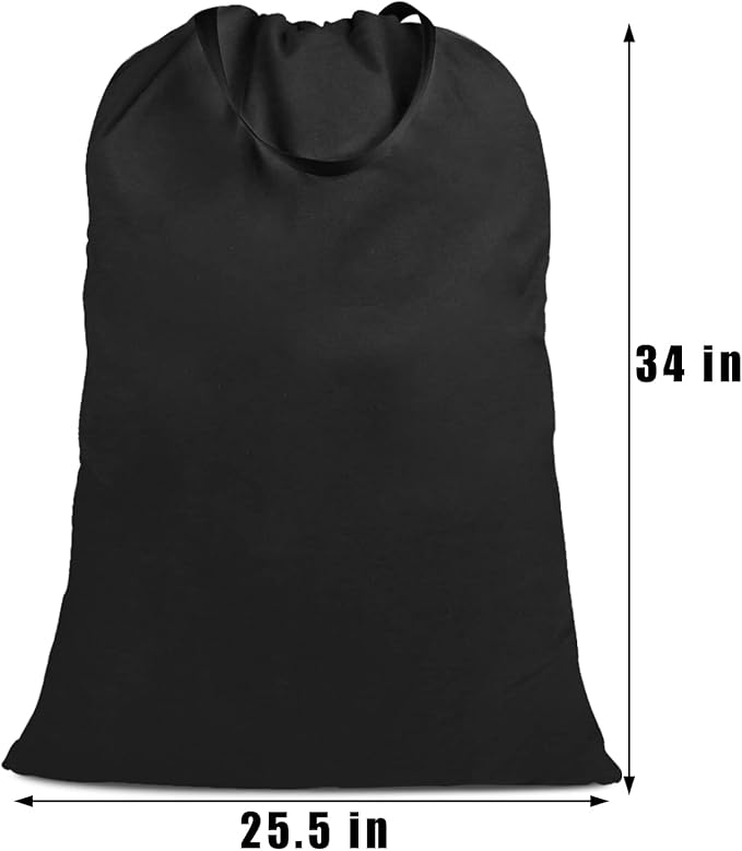 Cotton Canvas Laundry Bag with Handles & Drawstring Straps, Heavy Duty Extra - Image 4