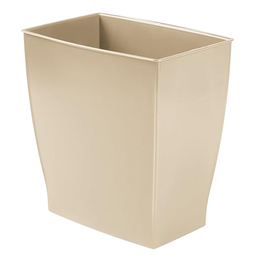 iDesign Small Plastic Bathroom Trash Can, Slim Rectangle Garbage Bin - Image 8