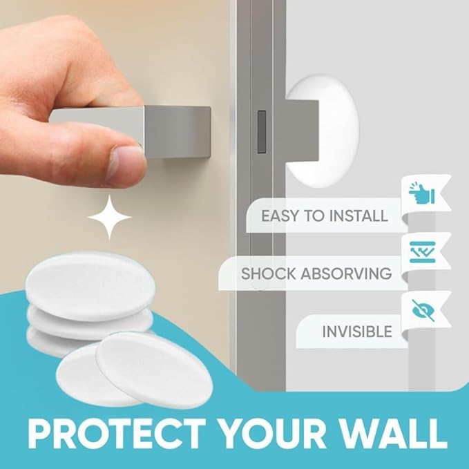 Strongest Home Wall & Door Handle Stopper 5" White Rubber Door Knob, Round Wall - Image 7