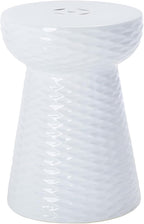 Safavieh Daphne Glazed Ceramic Decorative Garden Stool, White - Image 4