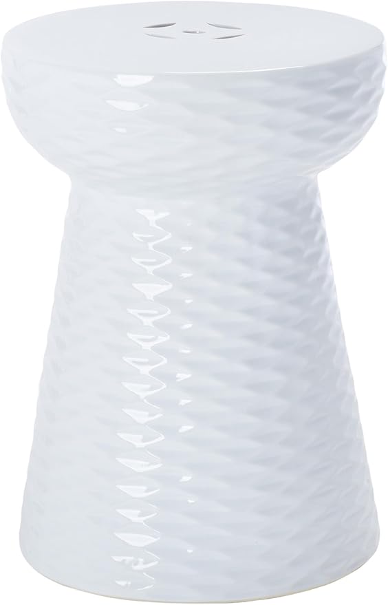 Safavieh Daphne Glazed Ceramic Decorative Garden Stool, White - Image 4