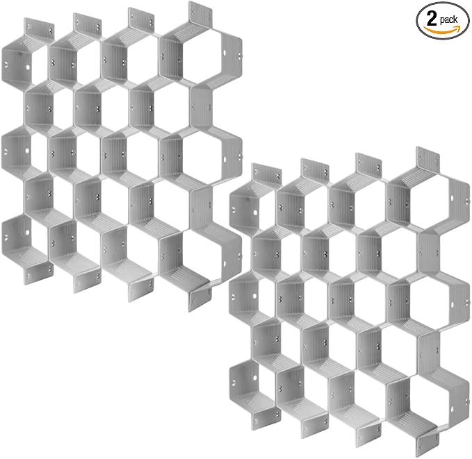 Poeland Drawer Divider Organizer DIY Plastic Grid Honeycomb Drawer Divider Gray by Poeland