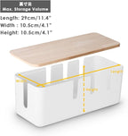 Cable Management Box by Baskiss, Wood Lid, Wire Organizer - Image 2