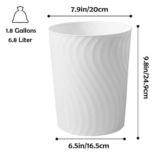 YGJT Small Trash Can, 3 Pack 1.8 Gallons Bathroom Trash Can, Slim Waste Basket - Image 9