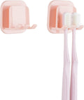 2 PCS Self-Adhesive Toothbrush Holders Wall Mounted, Water Proof Toothbrush Hook by LUEXBOX