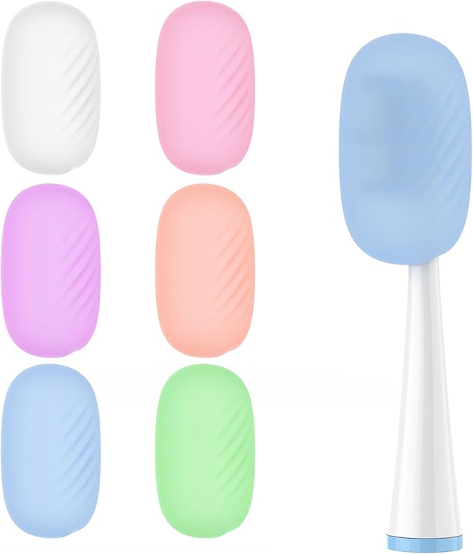 Toothbrush Covers Caps 6 Pack, Silicone Toothbrush Head Protector Replacement by Frekare
