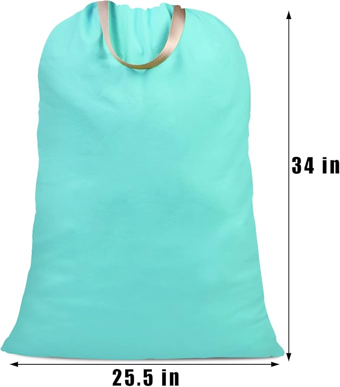 Cotton Canvas Laundry Bag with Handles & Drawstring Straps, Heavy Duty Extra - Image 4