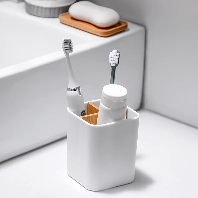 Toothbrush Holder for Bathrooms, 3 Slots Toothbrush and Toothpaste Holder - Image 3