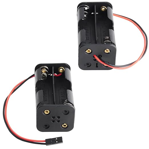 4 Cell 6V AA Battery Holder Case Cover Storage Box w/ 2P FUT J Plug Connector - Image 2
